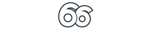 Route 66 Pizza logo white.
